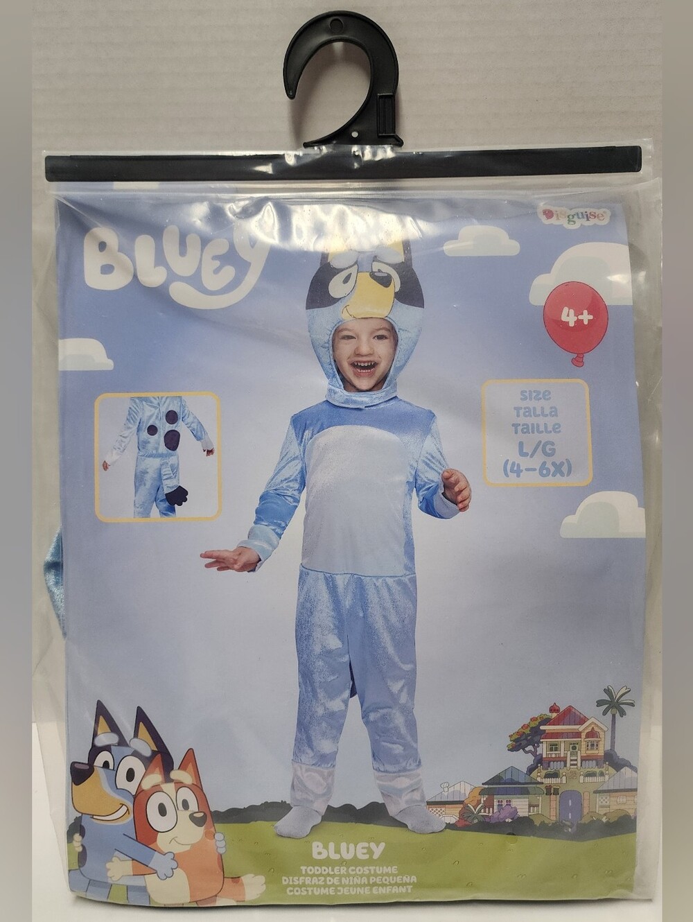 L(4-6x) Bluey Toddler Girl Boy Blue Halloween Costume Jumpsuit Dog Disney New